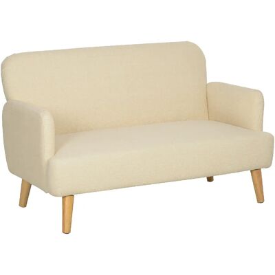 STILVORA Canapé 2 places 130/74/79 cm blanc crème en velours avec accoudoirs - Publicité STILVORA Canapé 2 places 130/74/79 cm blanc crème en velours avec accoudoirs - Publicité