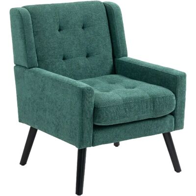 STILVORA Fauteuil compact vert rétro aus tissu rembourré avec capitonnage - Publicité STILVORA Fauteuil compact vert rétro aus tissu rembourré avec capitonnage - Publicité