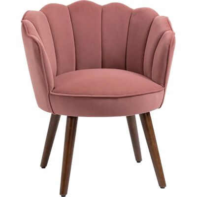 STILVORA Fauteuil 66/66/78,5 cm rose en polyester avec dossier en forme de lotus - Publicité STILVORA Fauteuil 66/66/78,5 cm rose en polyester avec dossier en forme de lotus - Publicité