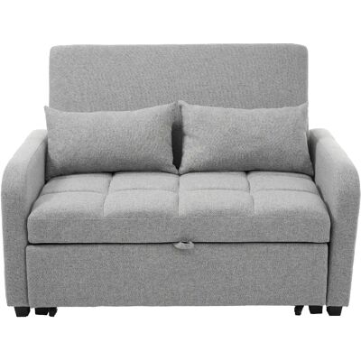 STILVORA Canapé-lit 127/75/94 cm gris antique en coton et lin avec dossier réglable - Publicité STILVORA Canapé-lit 127/75/94 cm gris antique en coton et lin avec dossier réglable - Publicité