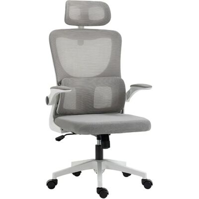 STILVORA Fauteuil de bureau 60/59/114-122 cm gris en maille avec appui-tête réglable - Publicité STILVORA Fauteuil de bureau 60/59/114-122 cm gris en maille avec appui-tête réglable - Publicité