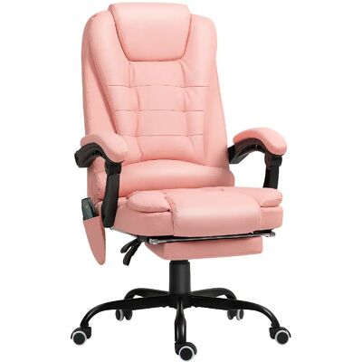 STILVORA Fauteuil de bureau 67/67/111-121 cm rose en simili cuir avec massage 7 points - Publicité STILVORA Fauteuil de bureau 67/67/111-121 cm rose en simili cuir avec massage 7 points - Publicité