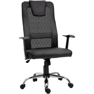 STILVORA Fauteuil de bureau 66/73/108-118 cm noir en cuir reconstitué avec bascule - Publicité STILVORA Fauteuil de bureau 66/73/108-118 cm noir en cuir reconstitué avec bascule - Publicité