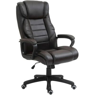 STILVORA Fauteuil de bureau 64/74/112-120 cm marron en cuir reconstitué avec massage - Publicité STILVORA Fauteuil de bureau 64/74/112-120 cm marron en cuir reconstitué avec massage - Publicité
