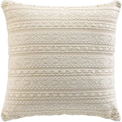 Douceur D'Interieur Housse de Coussin Fantaisie 40x40cm Naturel - Publicité Douceur D'Interieur Housse de Coussin Fantaisie 40x40cm Naturel - Publicité