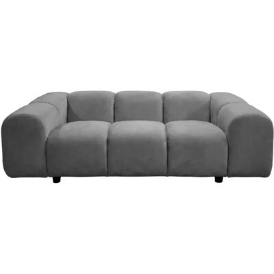 Casanova Canapé droit velours lisse 2 places Gris - Publicité Casanova Canapé droit velours lisse 2 places Gris - Publicité