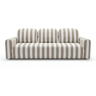 Casanova Canapé droit tissu rayé 3 places Beige - Publicité Casanova Canapé droit tissu rayé 3 places Beige - Publicité