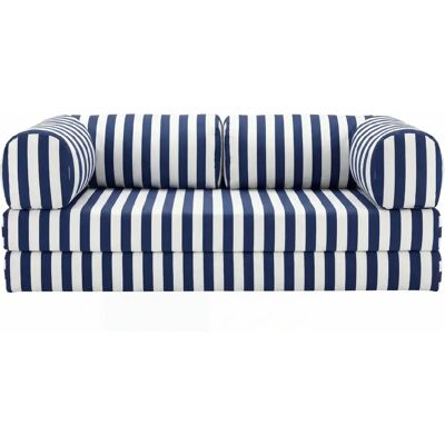Casanova Canapé droit tissu rayé 3 places Bleu - Publicité Casanova Canapé droit tissu rayé 3 places Bleu - Publicité
