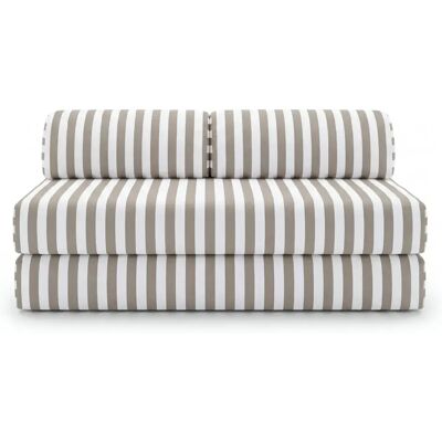 Casanova Canapé droit tissu rayé 2 places Beige - Publicité Casanova Canapé droit tissu rayé 2 places Beige - Publicité