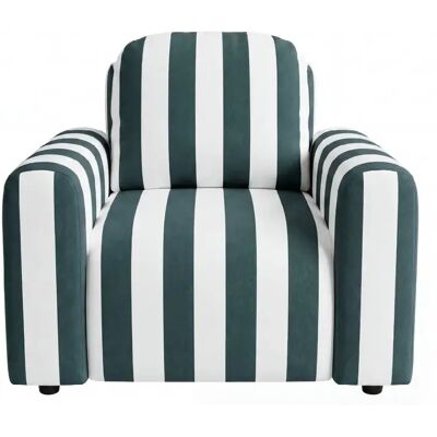 Casanova Fauteuil tissu rayé Vert - Publicité Casanova Fauteuil tissu rayé Vert - Publicité
