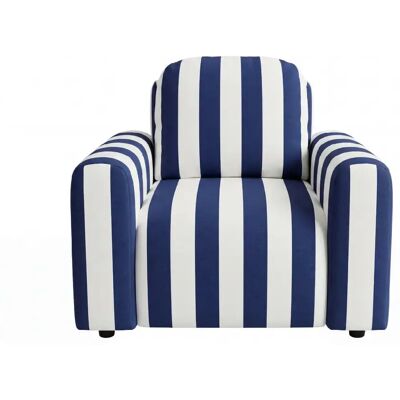 Casanova Fauteuil tissu rayé Bleu - Publicité Casanova Fauteuil tissu rayé Bleu - Publicité