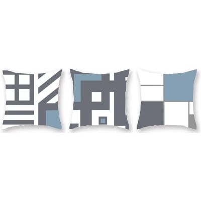 Générique Housse géométrique 45x45 cm Bleu - Publicité Générique Housse géométrique 45x45 cm Bleu - Publicité