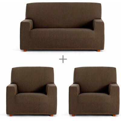 Eysa TROYA Ensemble de housses de canapé - Marron - 70 x 110 x 210 cm - Publicité Eysa TROYA Ensemble de housses de canapé - Marron - 70 x 110 x 210 cm - Publicité