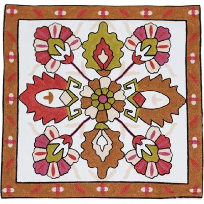 Générique Hibiscus motif brodé 45x45CM - Publicité Générique Hibiscus motif brodé 45x45CM - Publicité