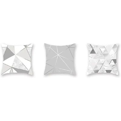 Générique 3 Pcs Housse Coussin Géométrique Argent - 45X45CM - Publicité Générique 3 Pcs Housse Coussin Géométrique Argent - 45X45CM - Publicité