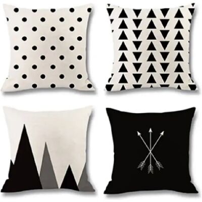 Générique Housse de Coussin Géométrique - Noir - Publicité Générique Housse de Coussin Géométrique - Noir - Publicité