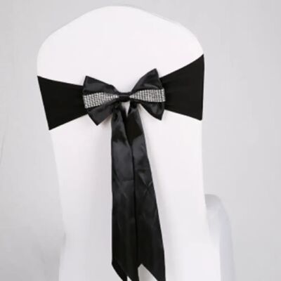 Wewoo Élastique Sash Bow pour chaise - Noir - Publicité Wewoo Élastique Sash Bow pour chaise - Noir - Publicité