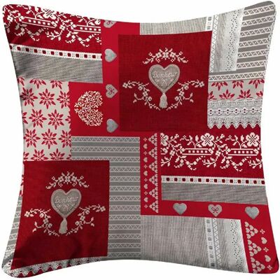 Paris Prix Housse de Coussin Sweet Heart Gris/Rouge - Publicité Paris Prix Housse de Coussin Sweet Heart Gris/Rouge - Publicité