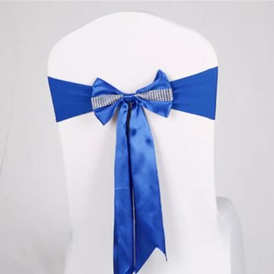 Wewoo Sash Bow Elastic Chair - Royal Blue - Publicité Wewoo Sash Bow Elastic Chair - Royal Blue - Publicité