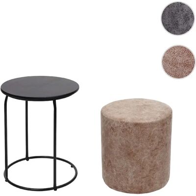 Mendler Pouf table carré - Marron - Publicité Mendler Pouf table carré - Marron - Publicité
