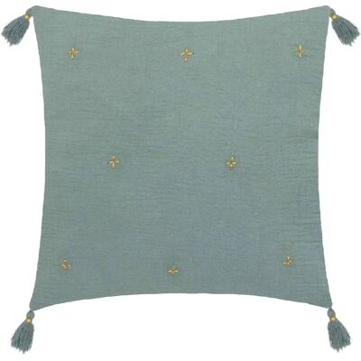 ATMOSPHERA Coussin de chaise brodé rectangulaire Starke - 40 x 40 cm - Céladon - Publicité ATMOSPHERA Coussin de chaise brodé rectangulaire Starke - 40 x 40 cm - Céladon - Publicité