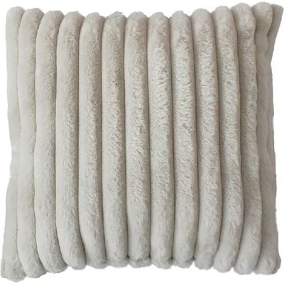 Toilinux Coussin SELA imitiation fourrure côtélée - 40 x 40 cm - Beige - Publicité Toilinux Coussin SELA imitiation fourrure côtélée - 40 x 40 cm - Beige - Publicité