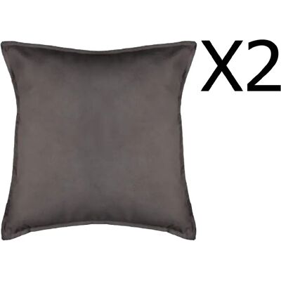 Pegane Lot de 2 coussins déhoussables - 45x45x6 cm - Gris foncé - Publicité Pegane Lot de 2 coussins déhoussables - 45x45x6 cm - Gris foncé - Publicité