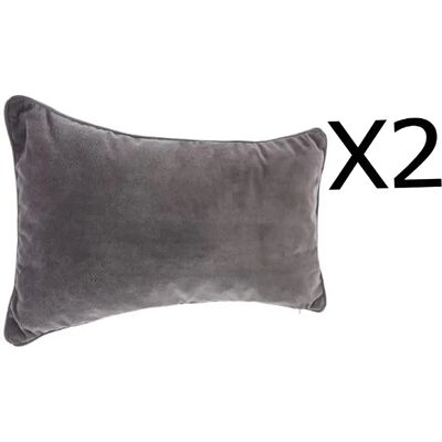 Pegane Lot de 2 coussins rectangulaires - 30x50 cm - Gris foncé - Publicité Pegane Lot de 2 coussins rectangulaires - 30x50 cm - Gris foncé - Publicité