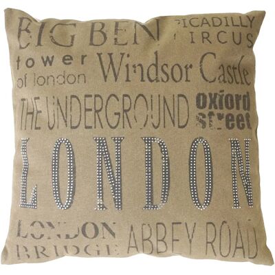 Decoshop26 Coussin London 45x45 cm - Publicité Decoshop26 Coussin London 45x45 cm - Publicité