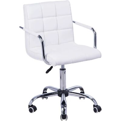 HOMCOM Chaise de bureau ergonomique blanche - Hauteur réglable - Design contemporain - Publicité HOMCOM Chaise de bureau ergonomique blanche - Hauteur réglable - Design contemporain - Publicité