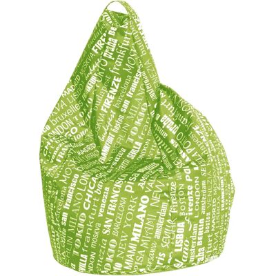 Alter Pouf poire tissu - Vert/Blanc - Publicité Alter Pouf poire tissu - Vert/Blanc - Publicité