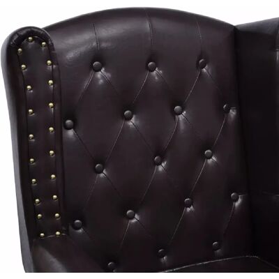 HELLOSHOP26 Fauteuil Chesterfield en Cuir Artificiel Marron Foncé - Fauteuil Lounge - Publicité HELLOSHOP26 Fauteuil Chesterfield en Cuir Artificiel Marron Foncé - Fauteuil Lounge - Publicité