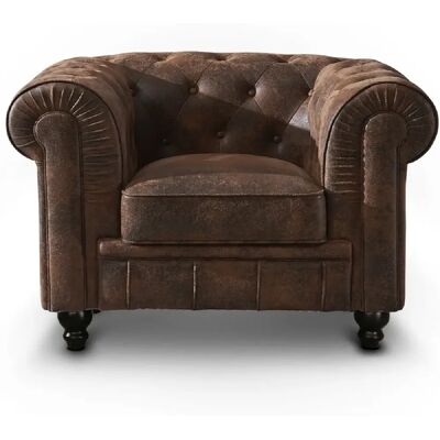 Générique Fauteuil Chesterfield vintage - Marron - Publicité Générique Fauteuil Chesterfield vintage - Marron - Publicité