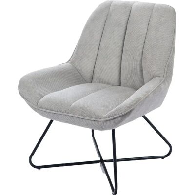 Amadeus Fauteuil tissu et métal Louis - Beige - Publicité Amadeus Fauteuil tissu et métal Louis - Beige - Publicité