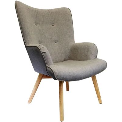 The Home Deco Factory Fauteuil de salon scandi Helsinki - Gris - Publicité The Home Deco Factory Fauteuil de salon scandi Helsinki - Gris - Publicité