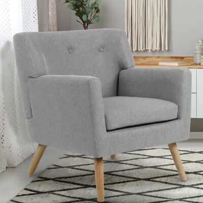 Idmarket Fauteuil LIV - Gris chiné - Publicité Idmarket Fauteuil LIV - Gris chiné - Publicité
