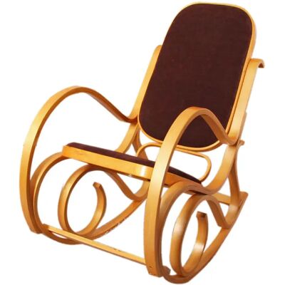 Mendler Fauteuil rocking chair - Marron - Publicité Mendler Fauteuil rocking chair - Marron - Publicité