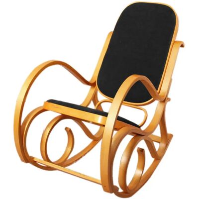 Mendler Fauteuil rocking chair - Noir - Publicité Mendler Fauteuil rocking chair - Noir - Publicité