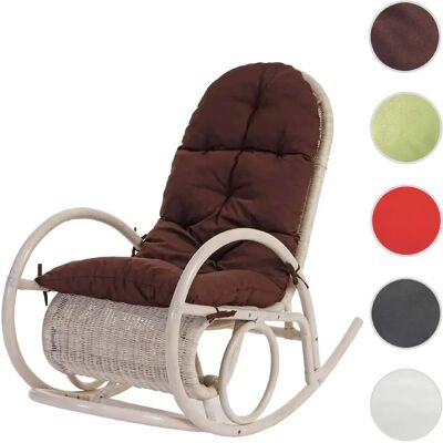 HW Nova - Fauteuil à bascule - Rotin en bois avec coussins - Publicité HW Nova - Fauteuil à bascule - Rotin en bois avec coussins - Publicité