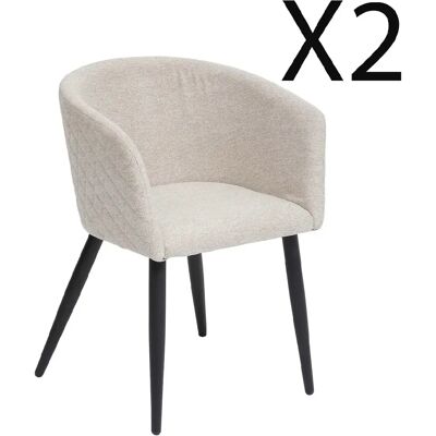 Pegane lot de 2 fauteuils de salle à manger - Beige - Publicité Pegane lot de 2 fauteuils de salle à manger - Beige - Publicité