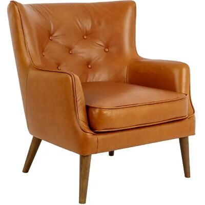 Angel Cerda Fauteuil chester en cuir marron - Publicité Angel Cerda Fauteuil chester en cuir marron - Publicité