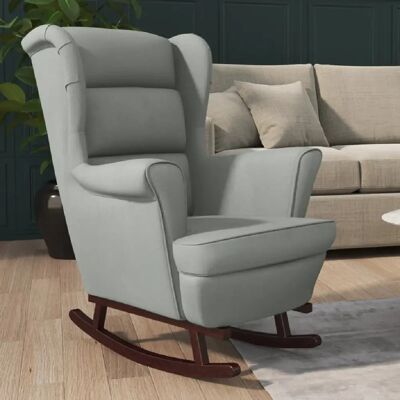 Maisonchic Modèle - Fauteuil à bascule en velours gris clair - Mobilier - Publicité Maisonchic Modèle - Fauteuil à bascule en velours gris clair - Mobilier - Publicité