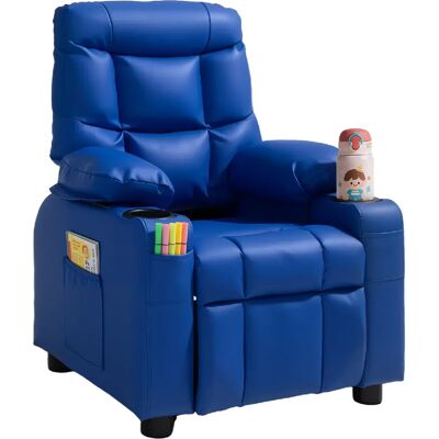 VEVOR SX-81582 - Bleu - Cuir PU - Dossier réglable 107°-126° - Repose-pieds - 50 kg - Publicité VEVOR SX-81582 - Bleu - Cuir PU - Dossier réglable 107°-126° - Repose-pieds - 50 kg - Publicité