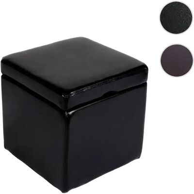 Mendler Pouf-coffre cube - Noir - Publicité Mendler Pouf-coffre cube - Noir - Publicité