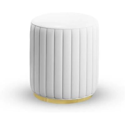 Meubler design Pouf rond métal - Blanc - Publicité Meubler design Pouf rond métal - Blanc - Publicité