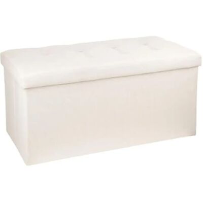 Pegane Pouf-coffre pliable - Beige - Publicité Pegane Pouf-coffre pliable - Beige - Publicité