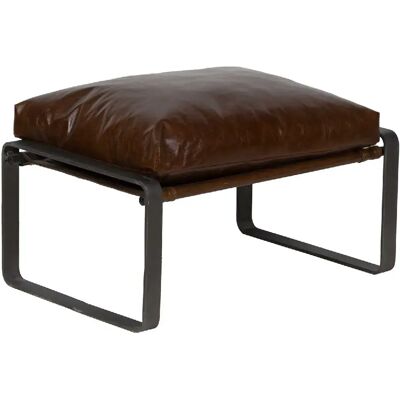 Bois & Chiffons Pouf cuir Damo - Marron - Publicité Bois & Chiffons Pouf cuir Damo - Marron - Publicité