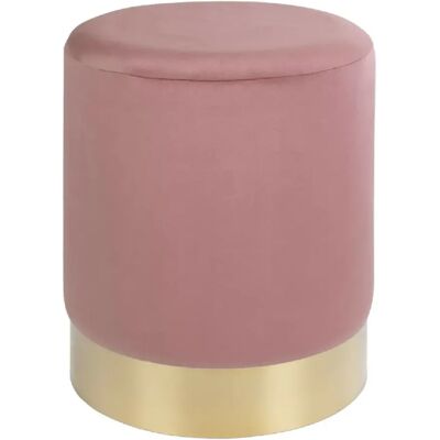 Mes Pouf rond velours - Rose - Publicité Mes Pouf rond velours - Rose - Publicité