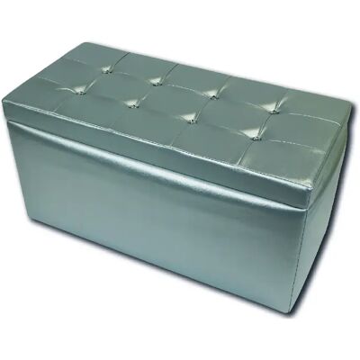 Alter Pouf-coffre design - Argent - Publicité Alter Pouf-coffre design - Argent - Publicité