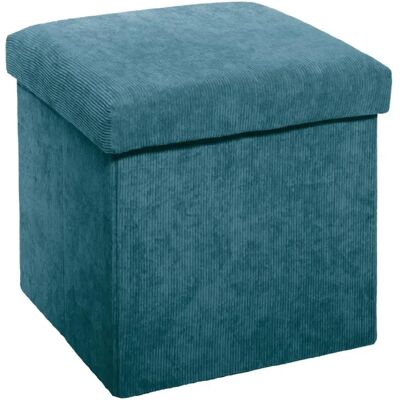 Pegane Pouf carré en velours - Bleu - Publicité Pegane Pouf carré en velours - Bleu - Publicité